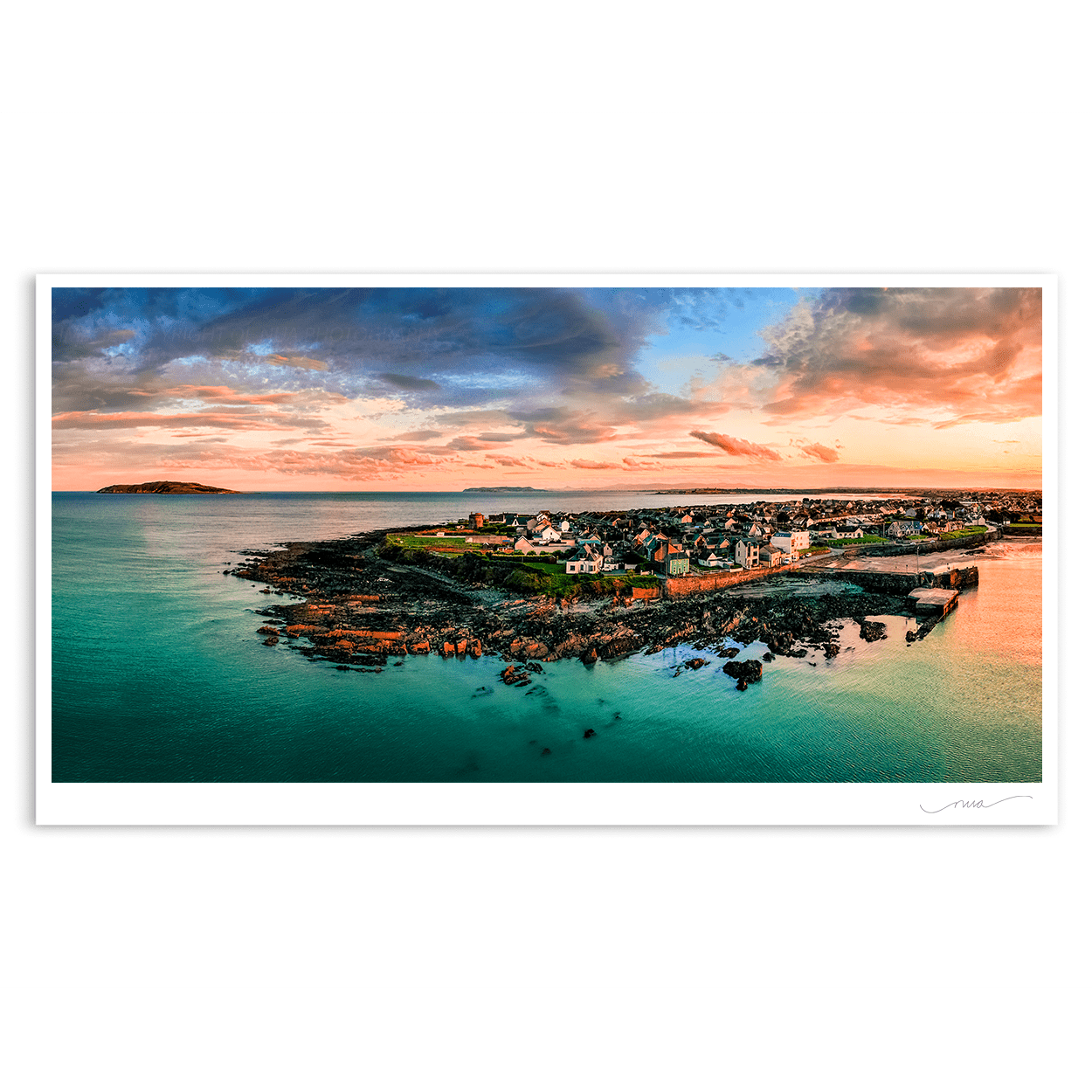 Nua Photography Limited Edition Lambay & Rush Harbour Aerial Sunset View 63