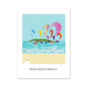 Nua Photography Poster Print Poster Print - Rush South Beach Kite surfers