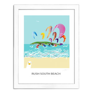Nua Photography Poster Print Poster Print - Rush South Beach Kite surfers