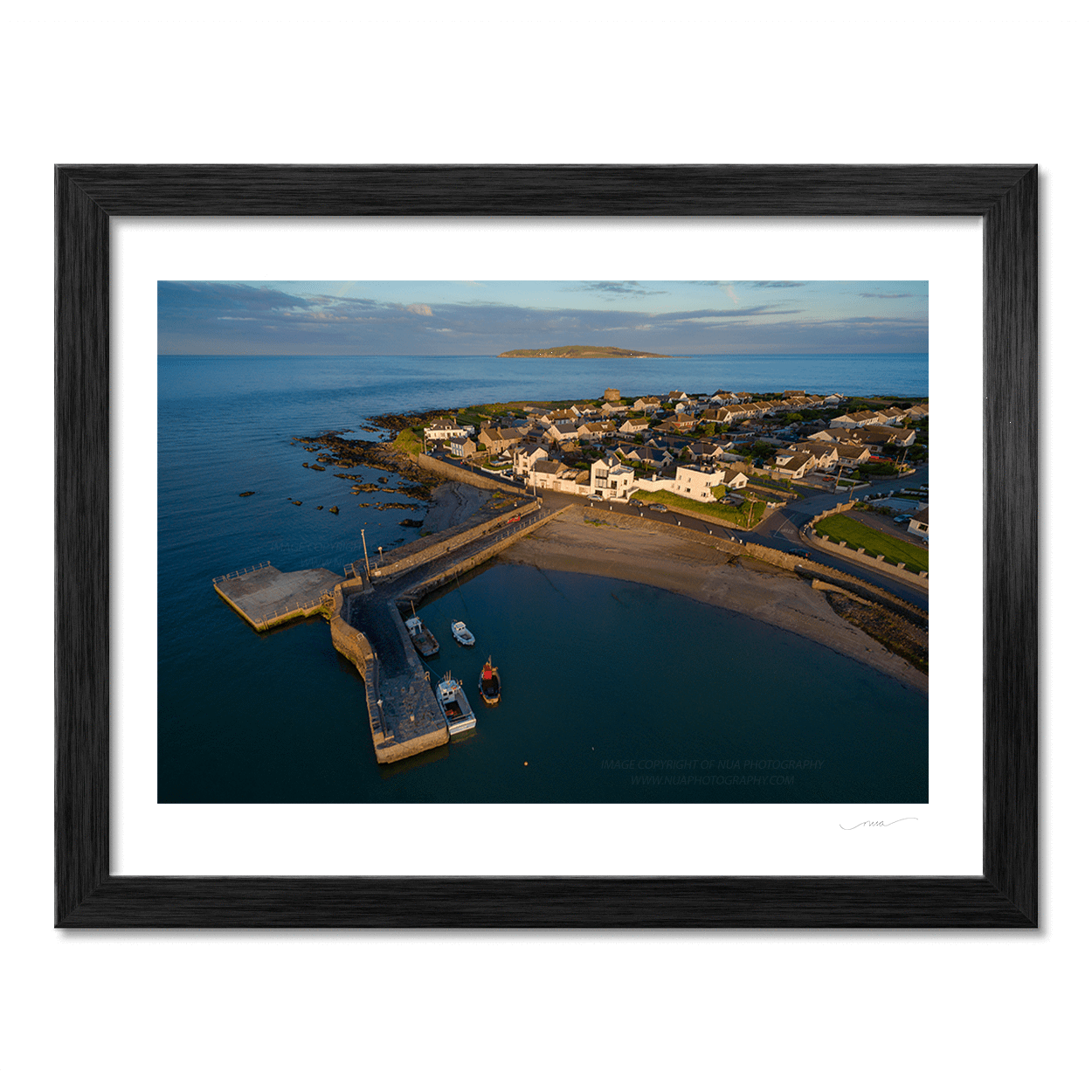 Nua Photography Print Aerial View of Evening Light at Rush Harbour