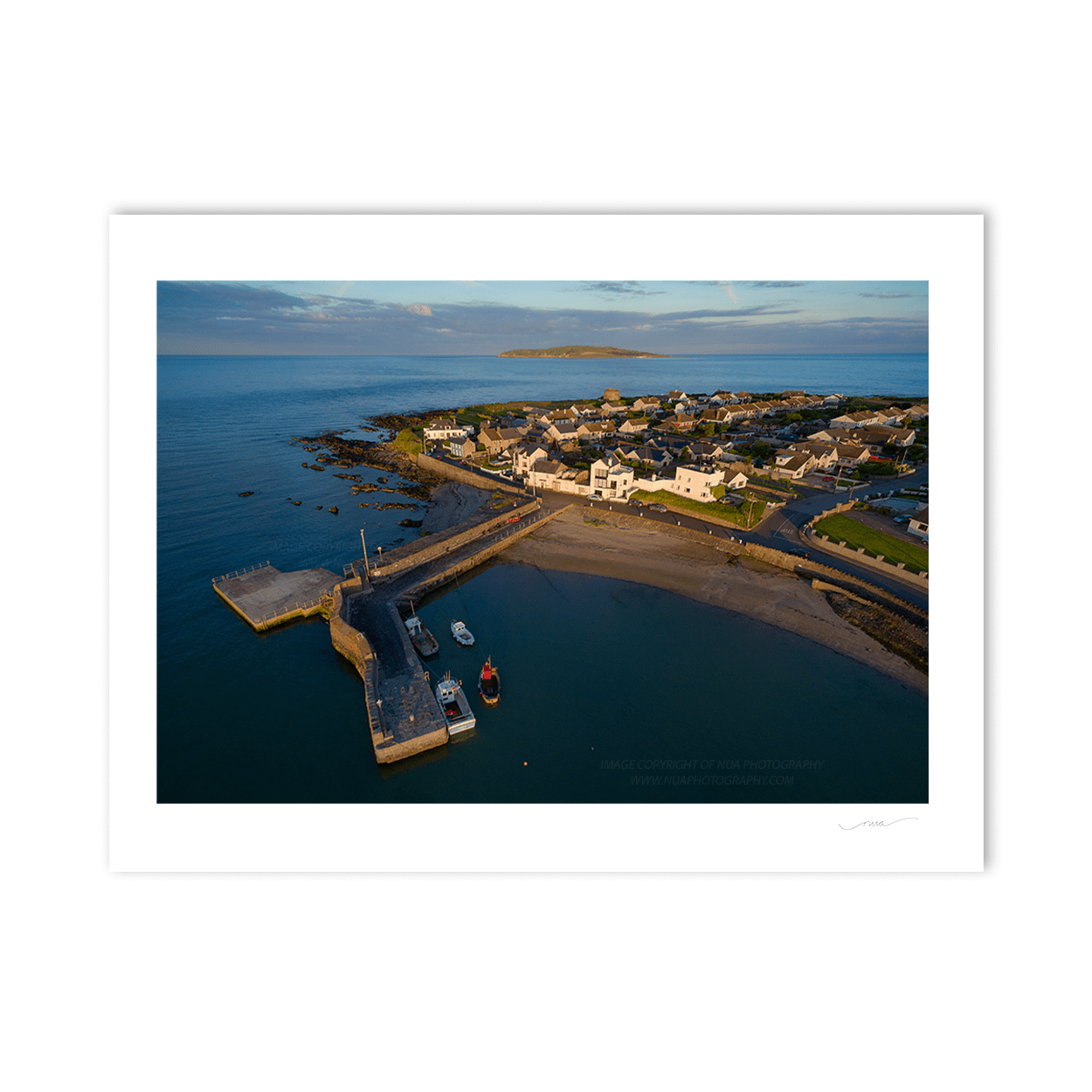 Nua Photography Print Aerial View of Evening Light at Rush Harbour