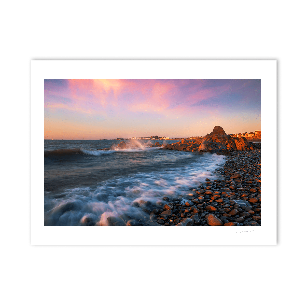 Nua Photography Print Along the beach looking back to the Harbour