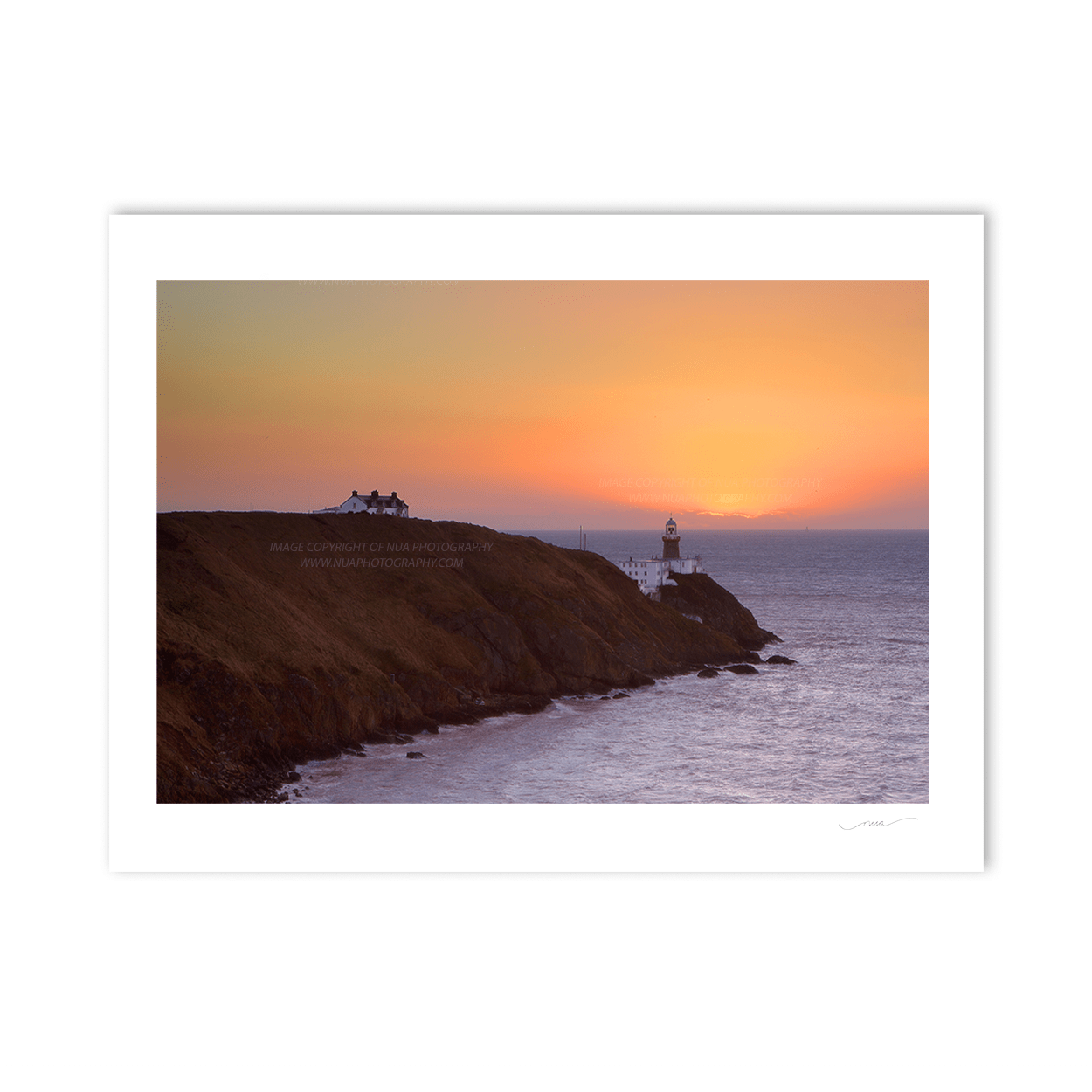 Nua Photography Print Baily Lighthouse at Dawn