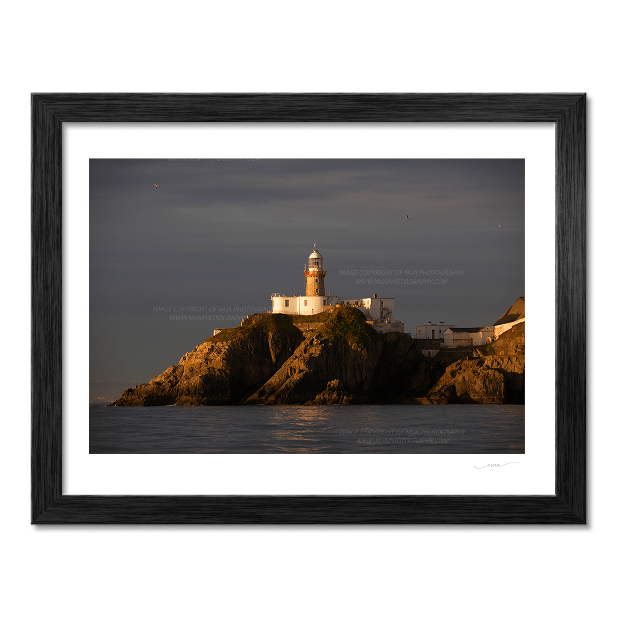 Nua Photography Print Baily Lighthouse Sunrise from boat