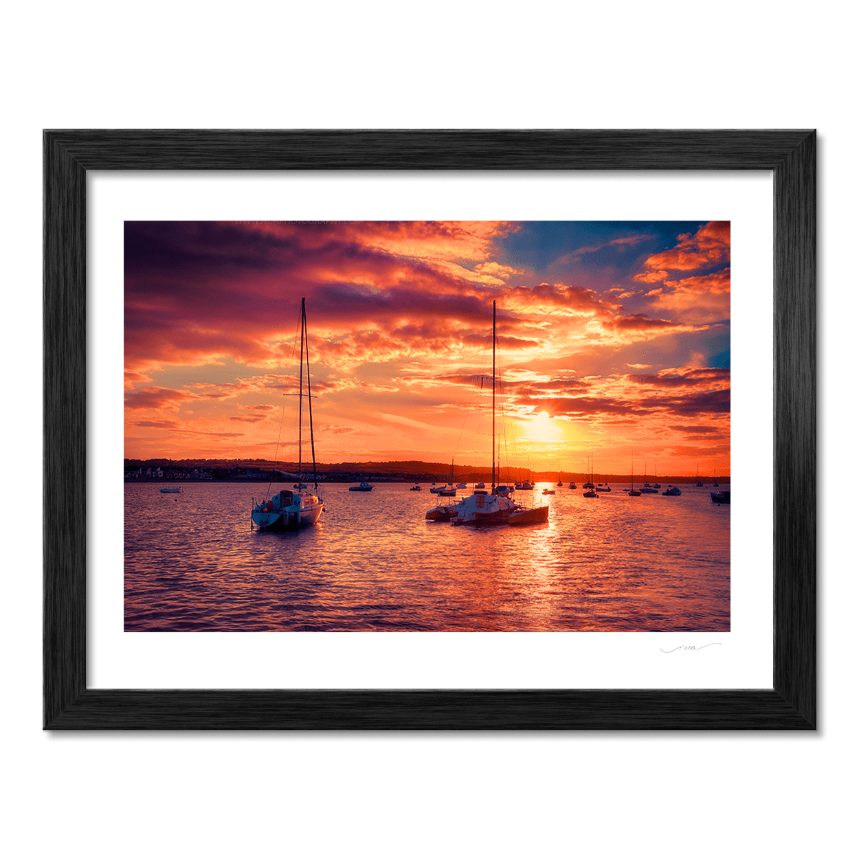 Nua Photography Print Evening Light Skerries Harbour boats 27