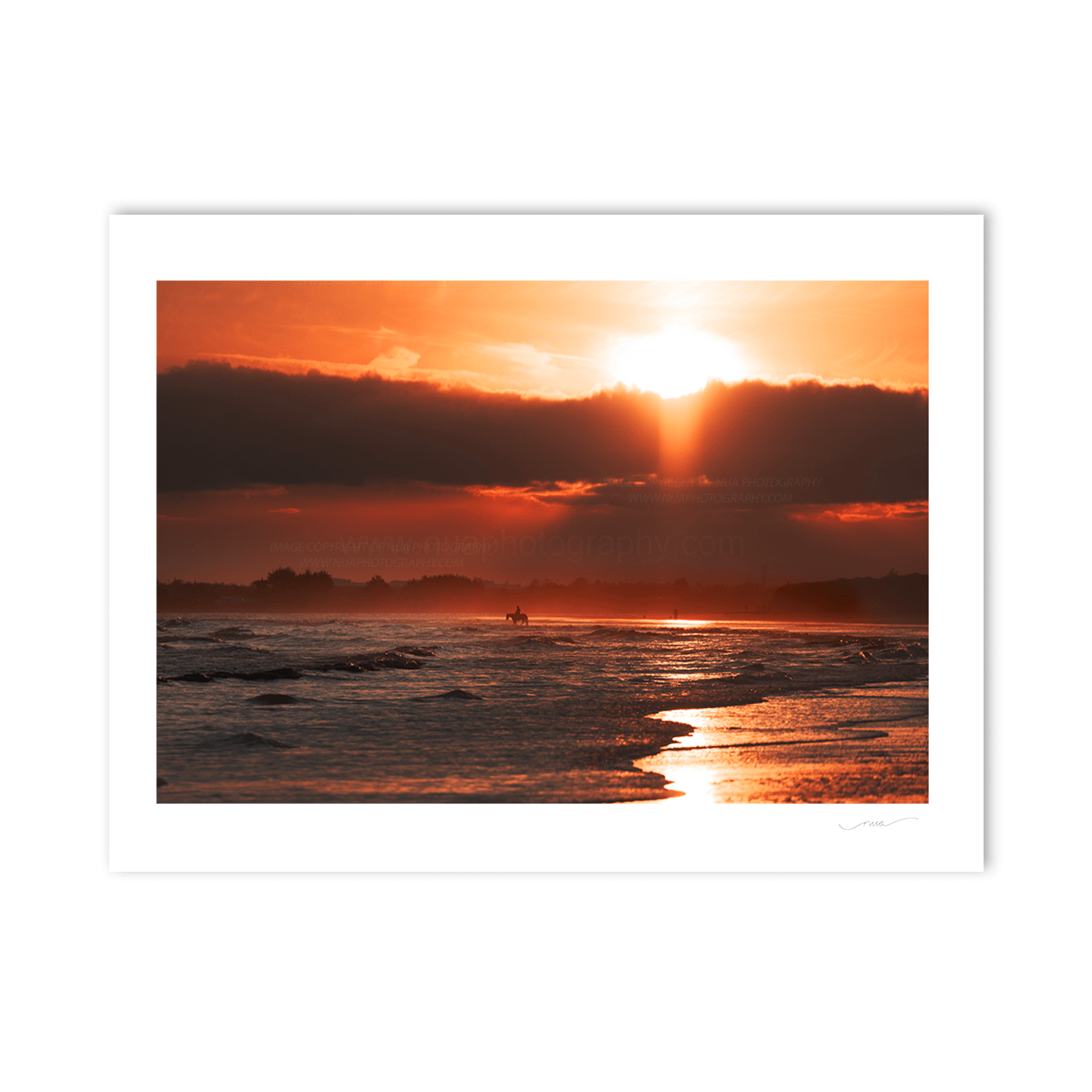 Nua Photography Print Horse Rider at Sunset on Rush South beach