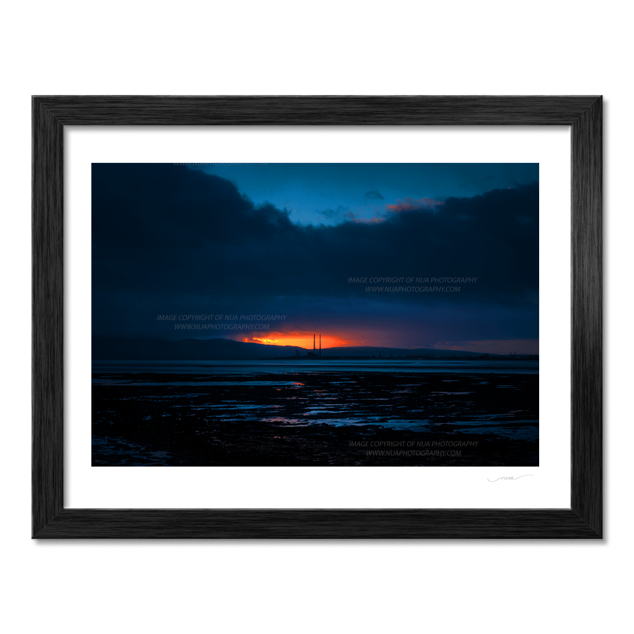 Nua Photography Print Poolbeg towers sunset