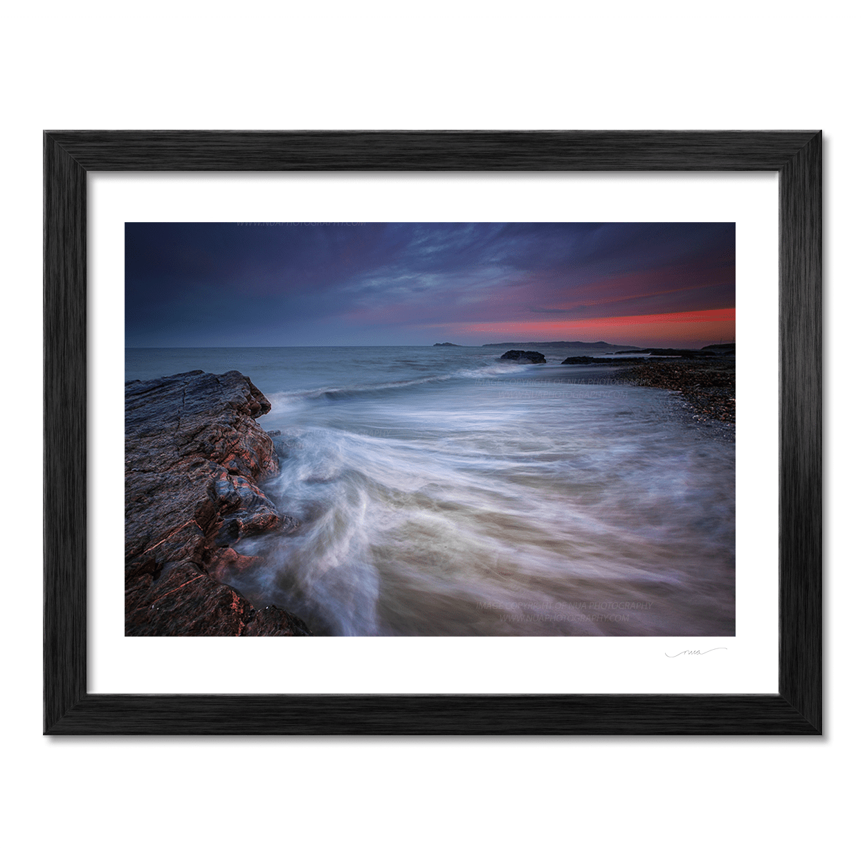 Nua Photography Print Portmarnock Rocks at sunset