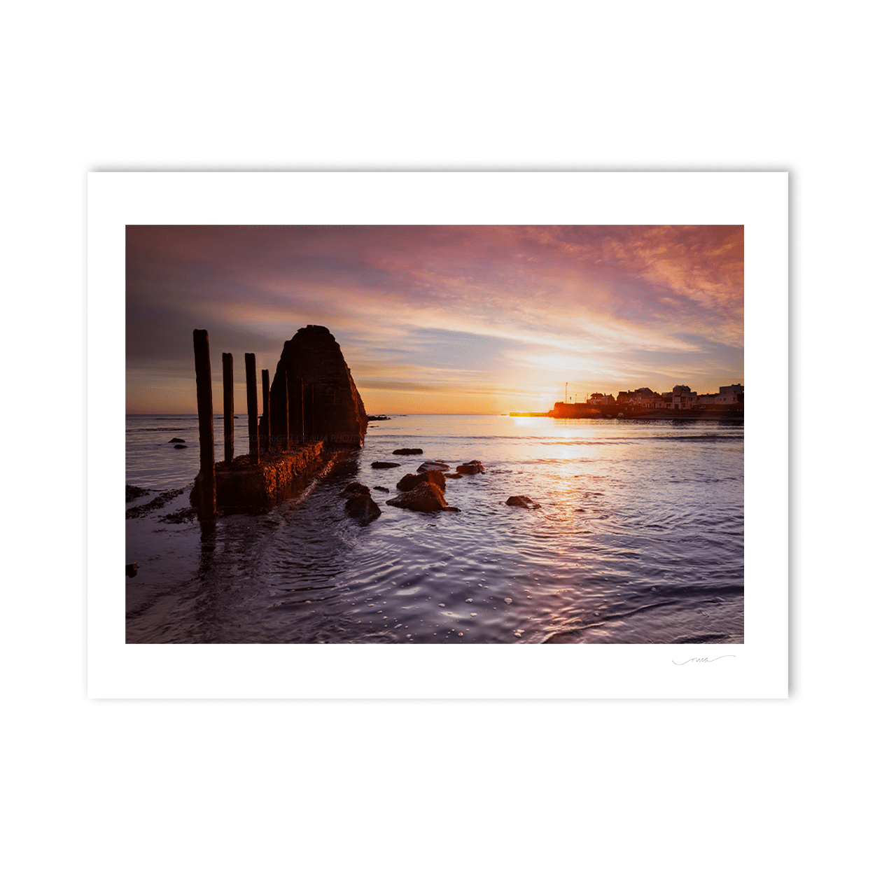 Nua Photography Print Range Wall Rush Harbour at sunrise