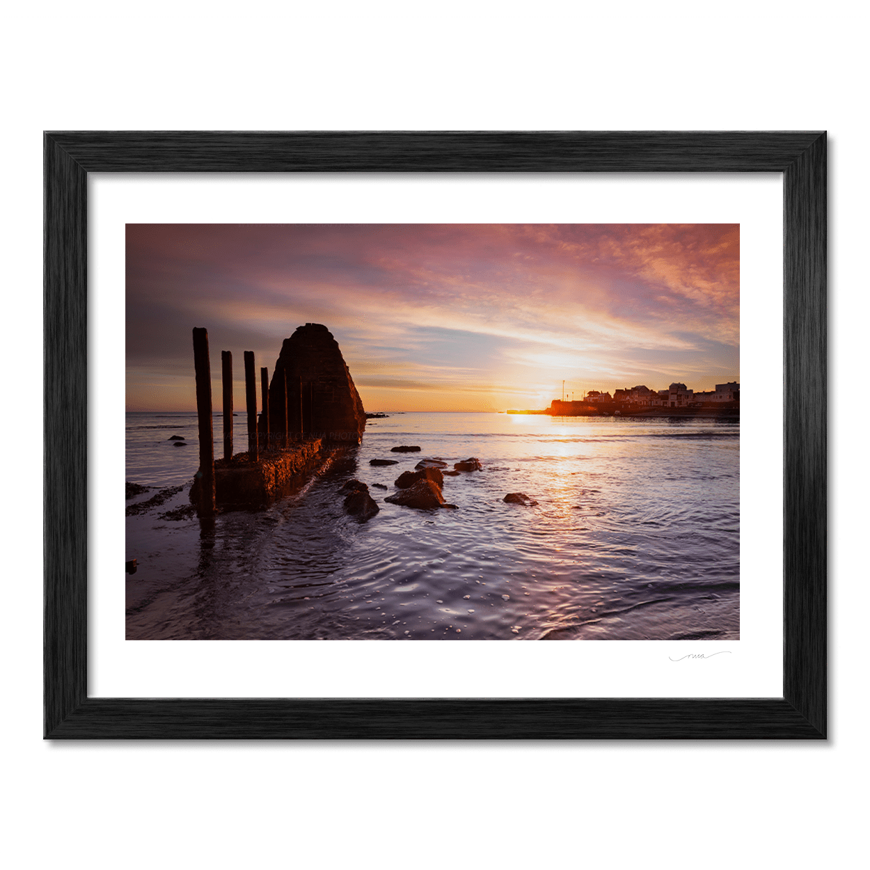 Nua Photography Print Range Wall Rush Harbour at sunrise