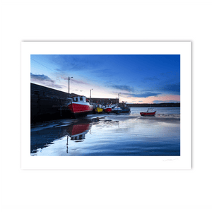 Nua Photography Print Red boat Loughshinny Harbour 54