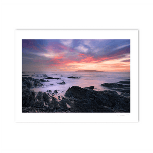 Nua Photography Print Red Sky Over Lambay Island Rush 70