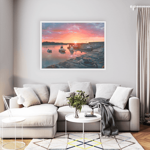 Nua Photography Print Red Sky Sunset at Rush Harbour