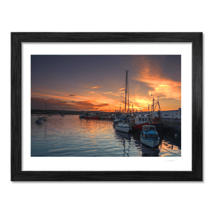 Nua Photography Print Skerries Harbour boats at Sunset 25