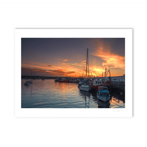 Nua Photography Print Skerries Harbour boats at Sunset 25