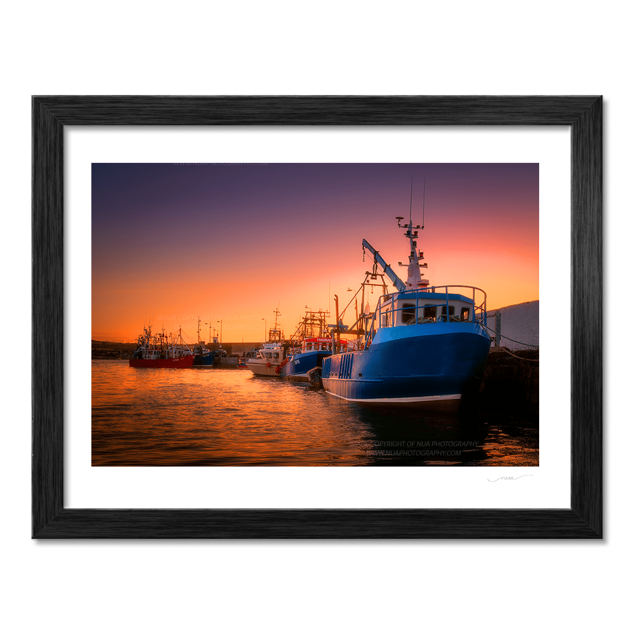 Nua Photography Print Skerries Harbour Orange Glow