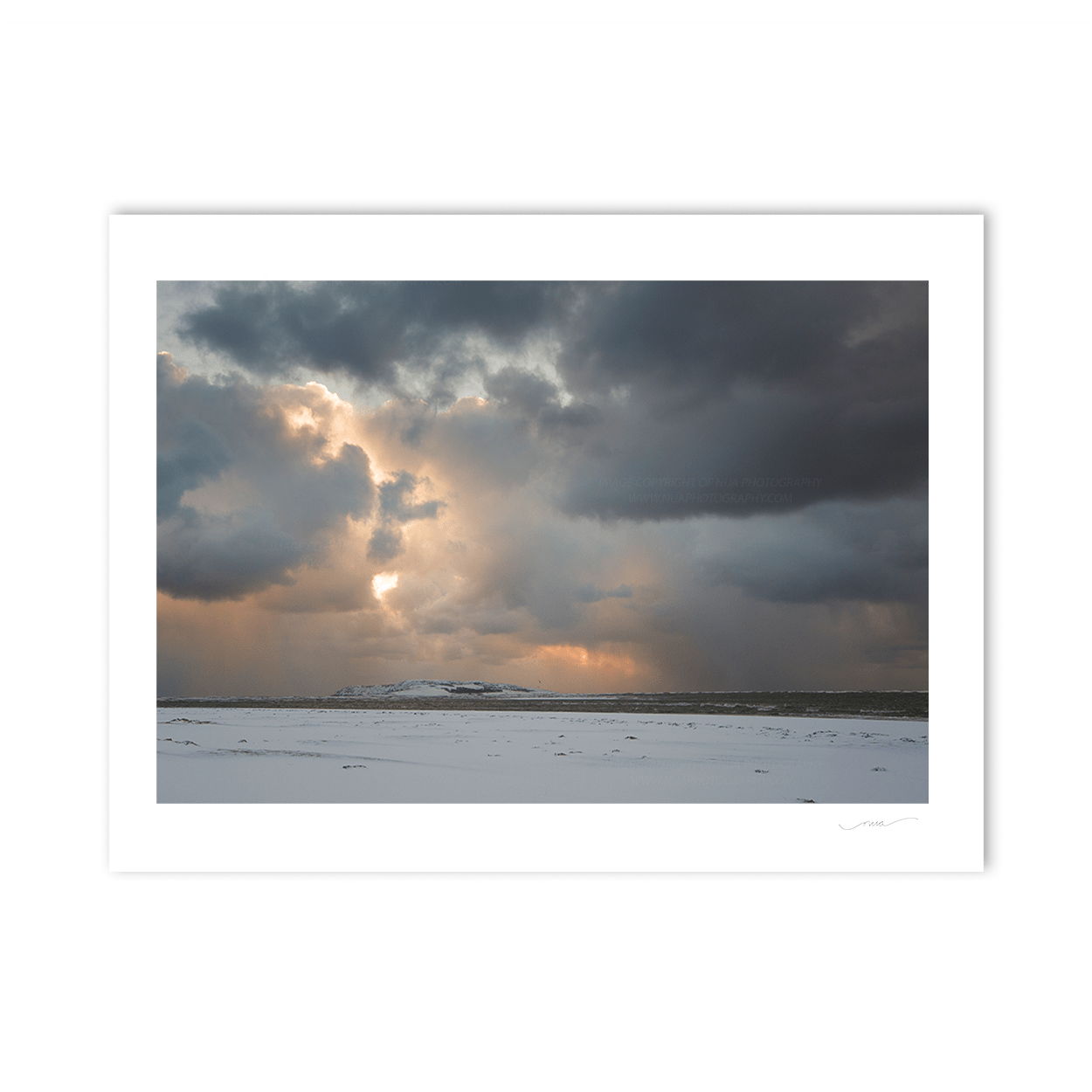 Nua Photography Print Snow Storm clouds over Lambay Island 37