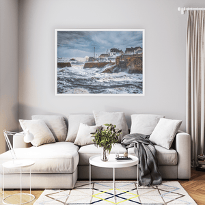 Nua Photography Print Storm Emma Battering Rush Harbour