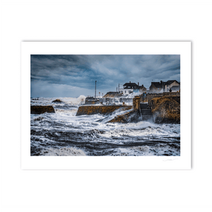 Nua Photography Print Storm Emma Battering Rush Harbour