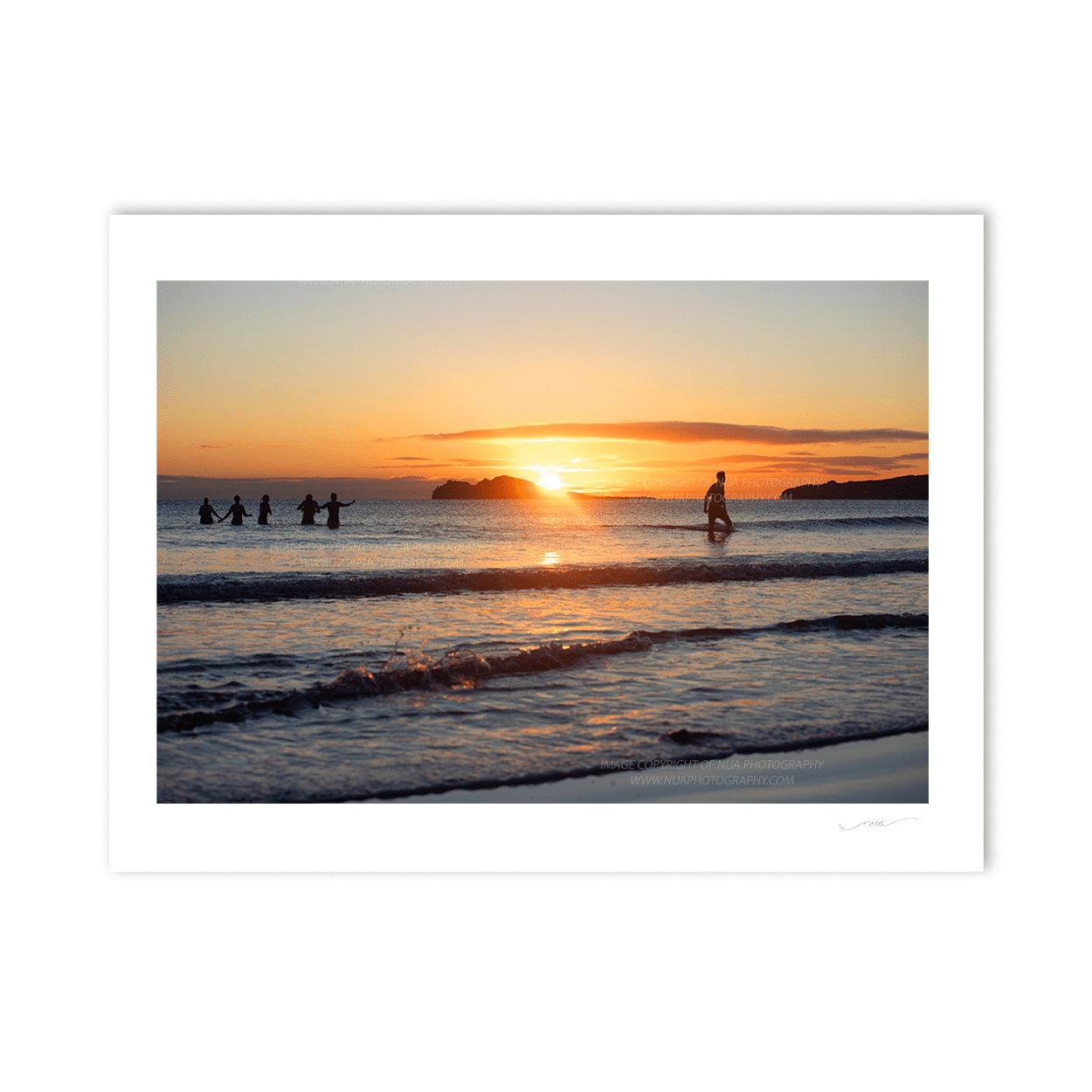 Nua Photography Print Sunrise Swimming on Portmarnock Beach 2