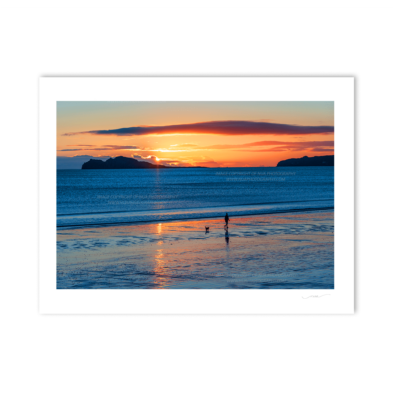 Nua Photography Print Sunrise Walk on Velvet Strand in Portmarnock