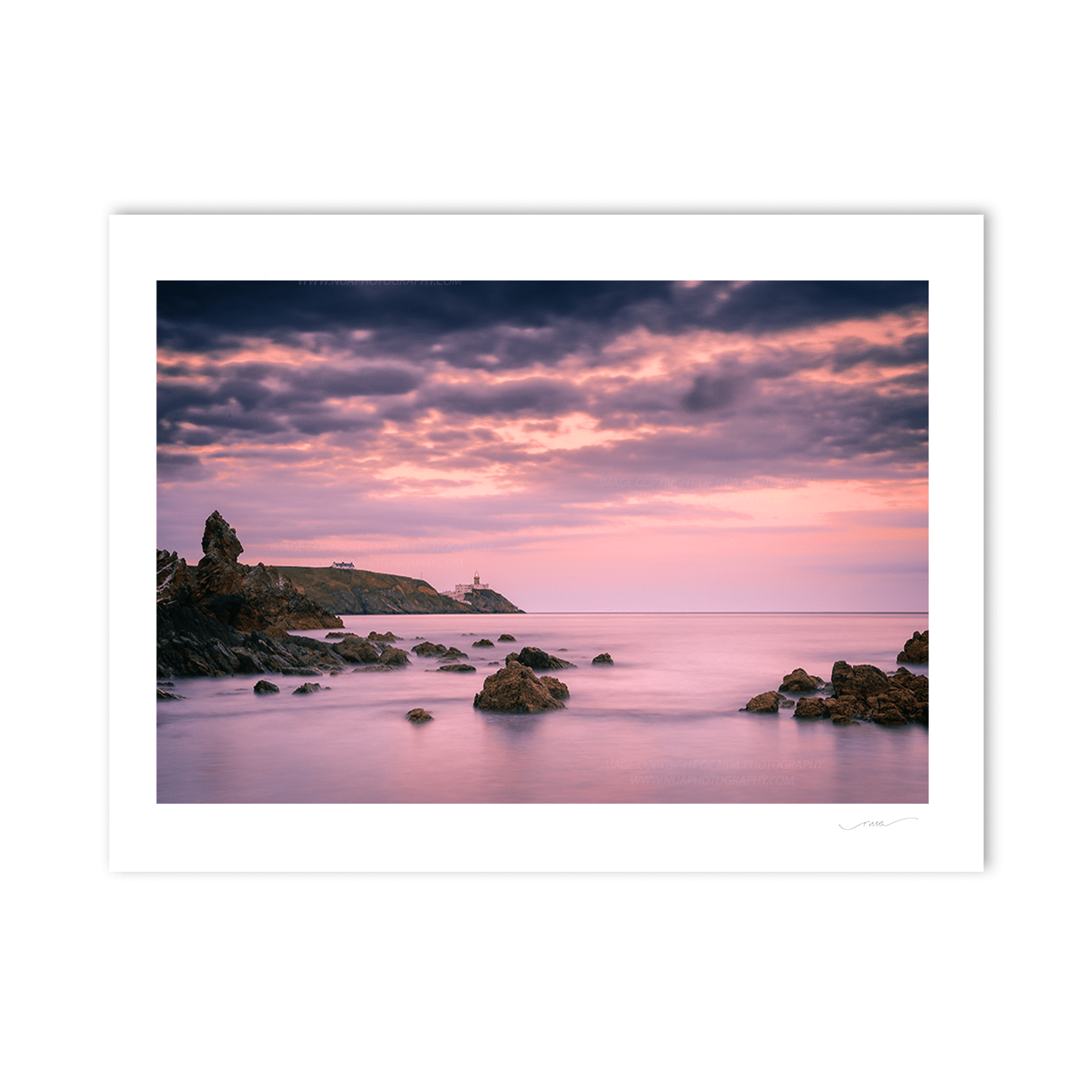 Nua Photography Print The Bailey Lighthouse Howth - Long Exposure