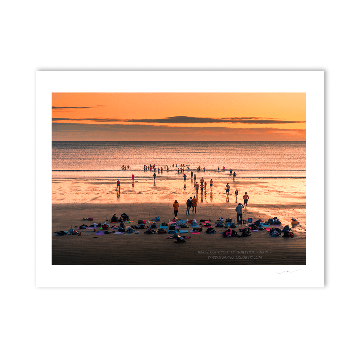 Nua Photography Print The Dawn Swimmers on Velvet Strand Portmarnock