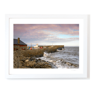 Nua Photography Print Waves hit Balbriggan Harbour wall