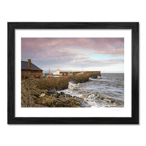 Nua Photography Print Waves hit Balbriggan Harbour wall